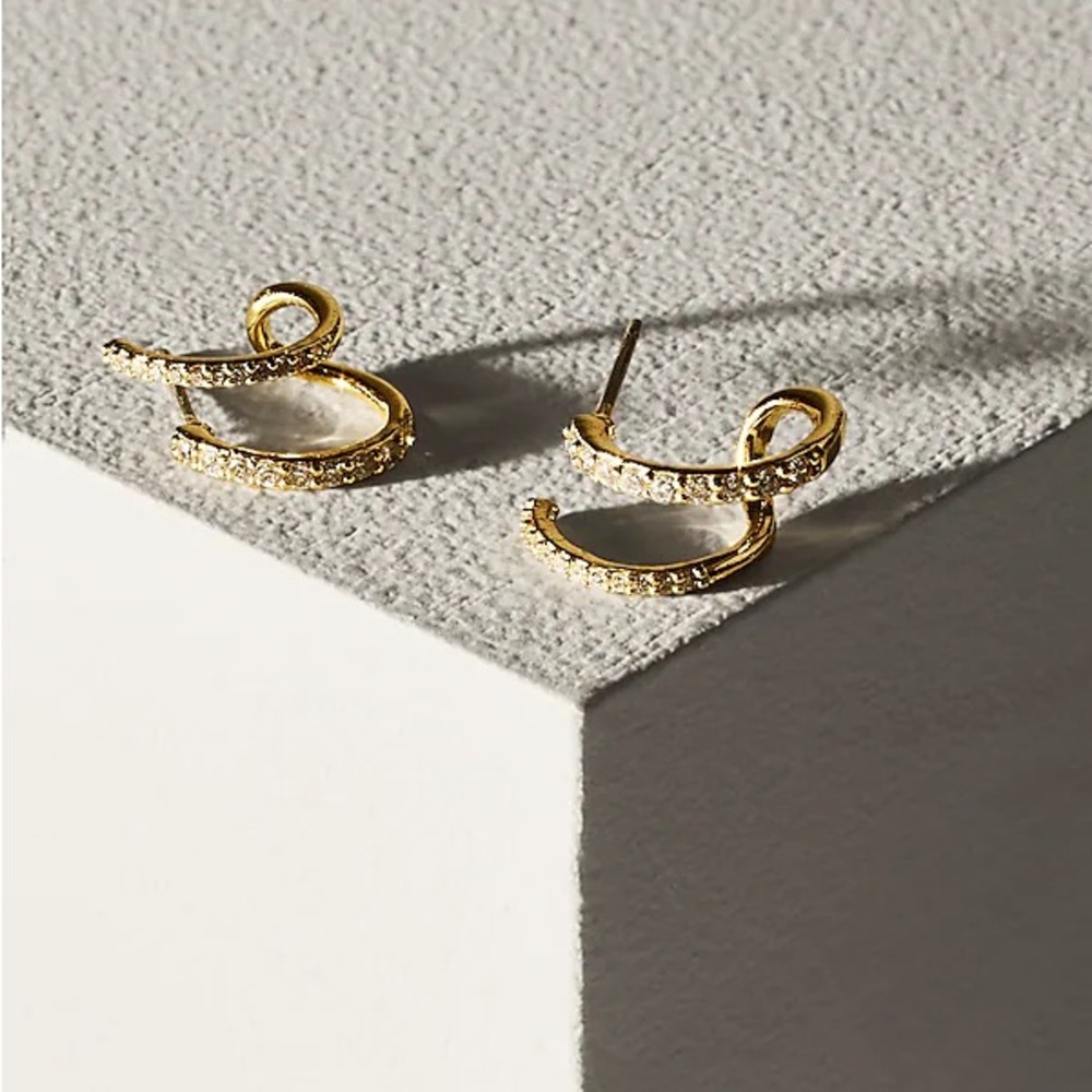 Madewell - Demi-Fine Pavé Double Hoop Earrings